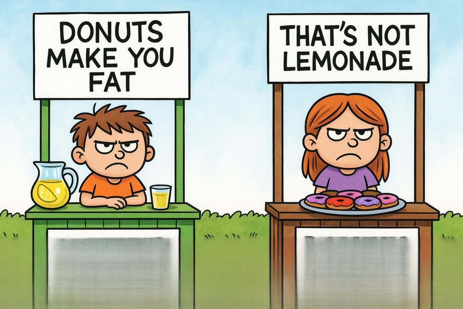 Competing sidewalk stands