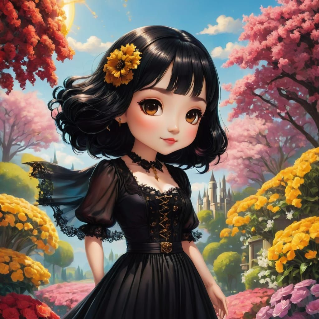 Gothic Moon in the flower field