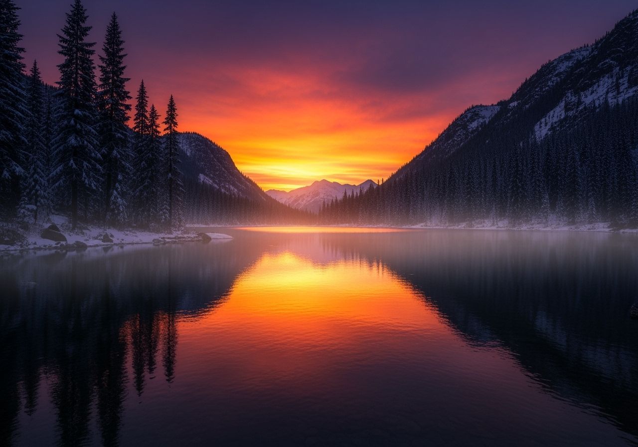 Mountain Lake Sunset  by @possom2009