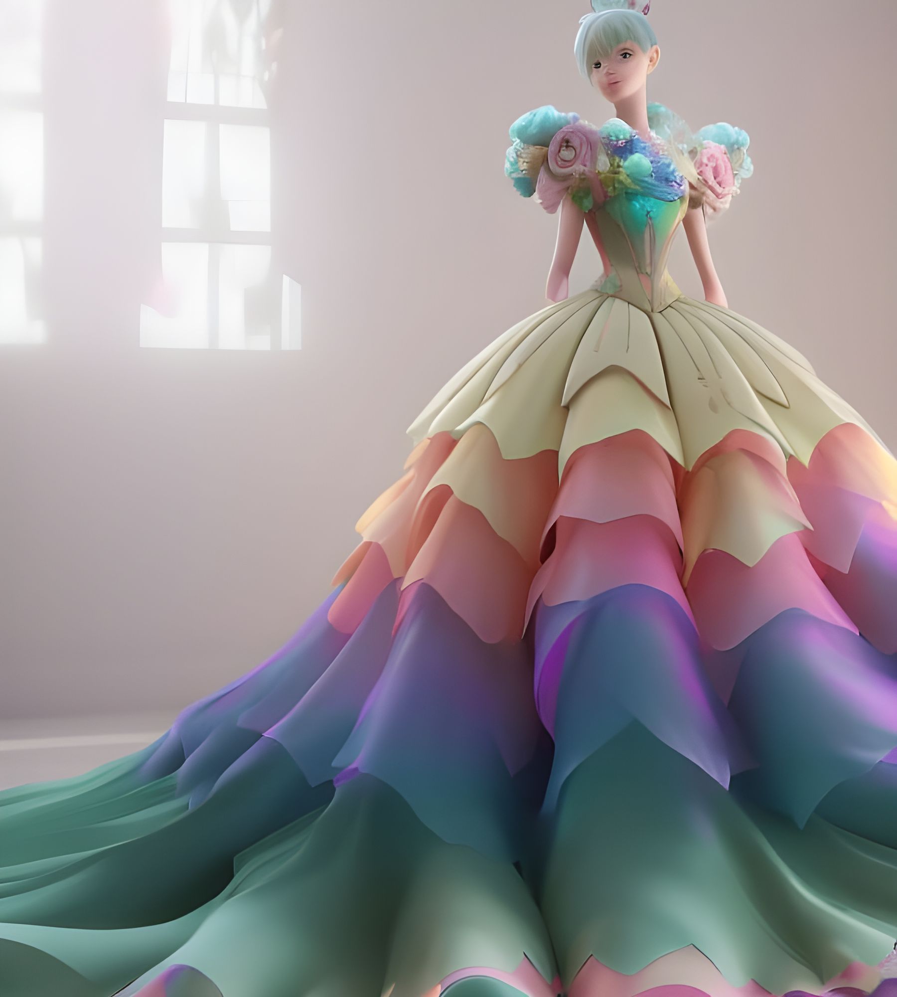 French Princess Rainbow Dresses for Women 2023 Sweet Elegant Fairy Korean  Victorian Dress Spring Beach Party Midi Dress Casual