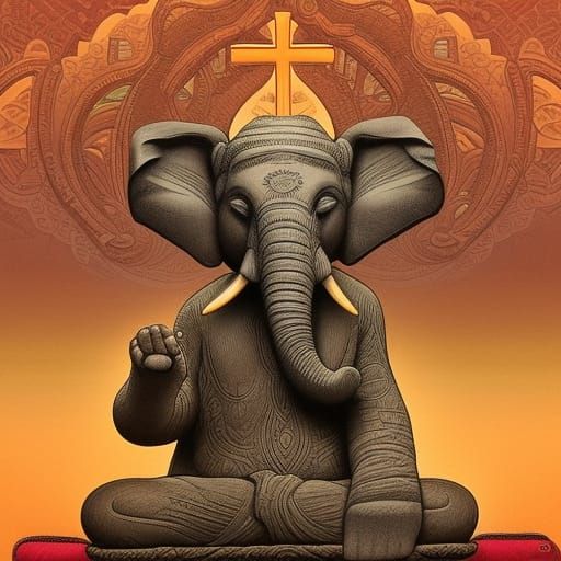 The holy elephant - AI Generated Artwork - NightCafe Creator