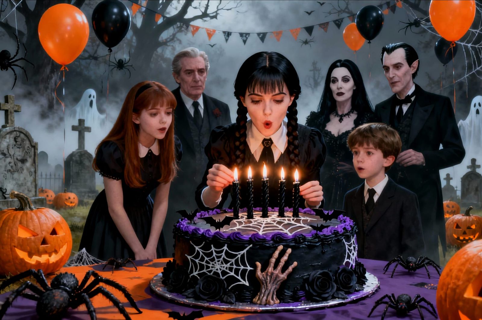 Wednesday Addams' Spooky Birthday Party  by @Gary Murakami