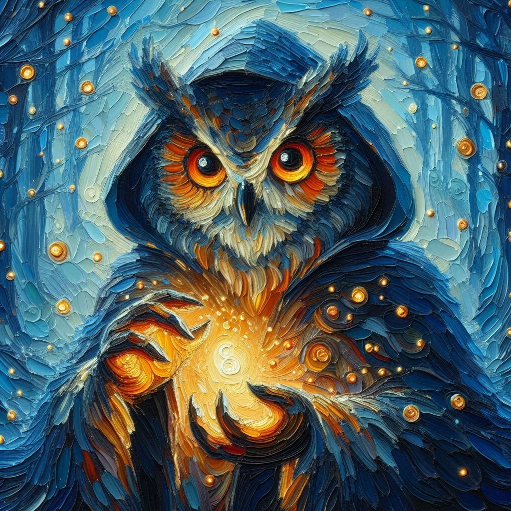 The Spellcasting Owl of the Twilight Woods   by @Uwork