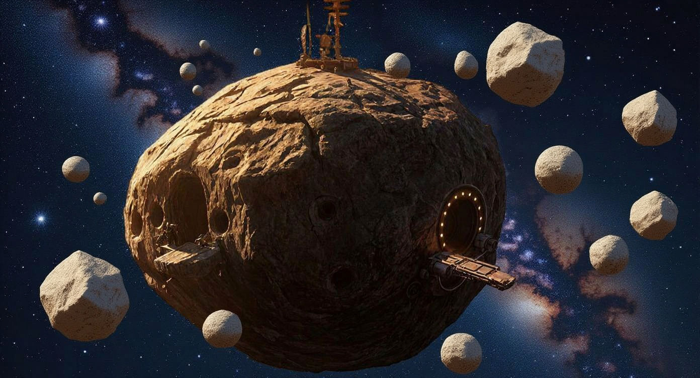 A hidden pirate base in the asteroid belt