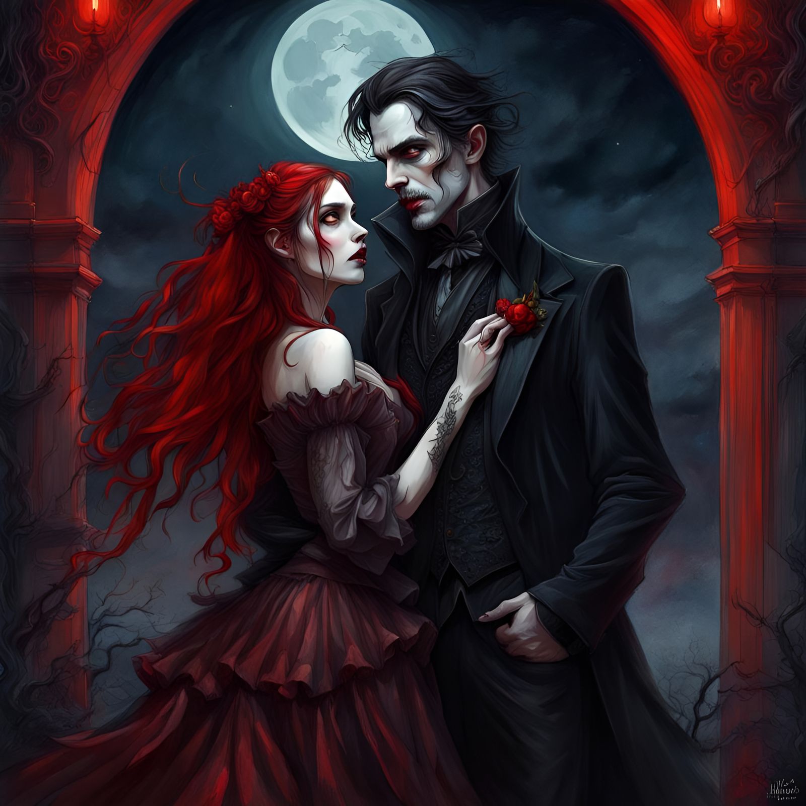 Vampire couple - AI Generated Artwork - NightCafe Creator