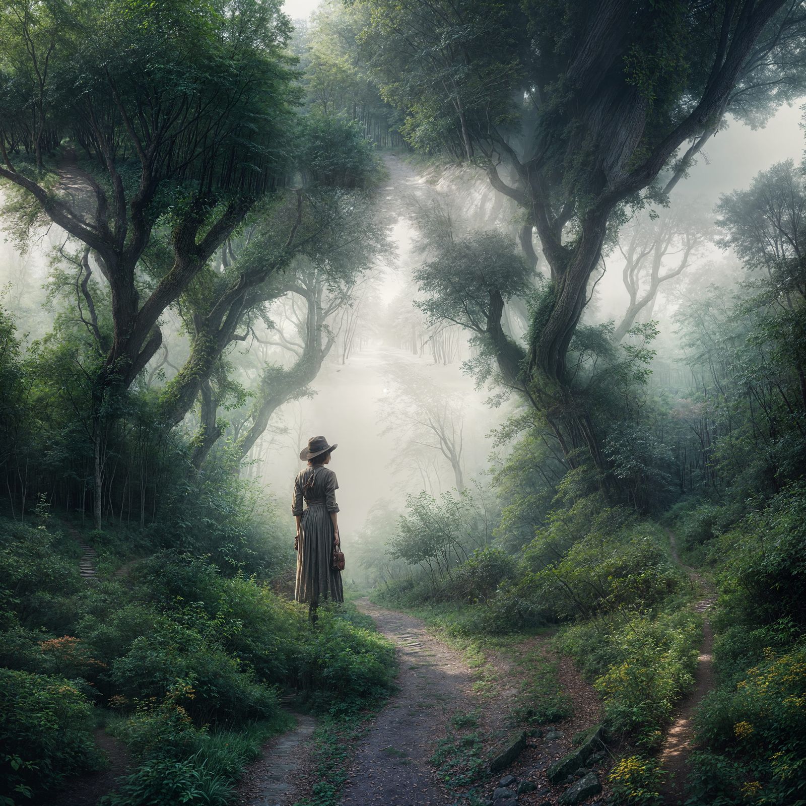 Hyperrealistic Paths Diverge in a Narrow Wood