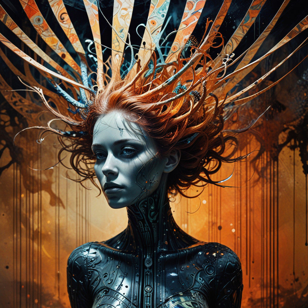 Dreamlike Surrealist Woman in Intricate Watercolor Style