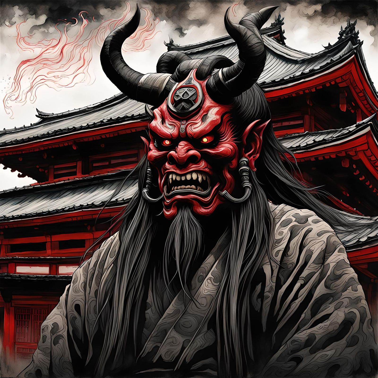 Oni Demon Mask  by @Valkyrja