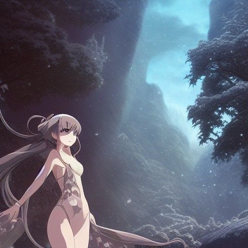 Snow leopard anime girl Epic cinematic brilliant stunning in...