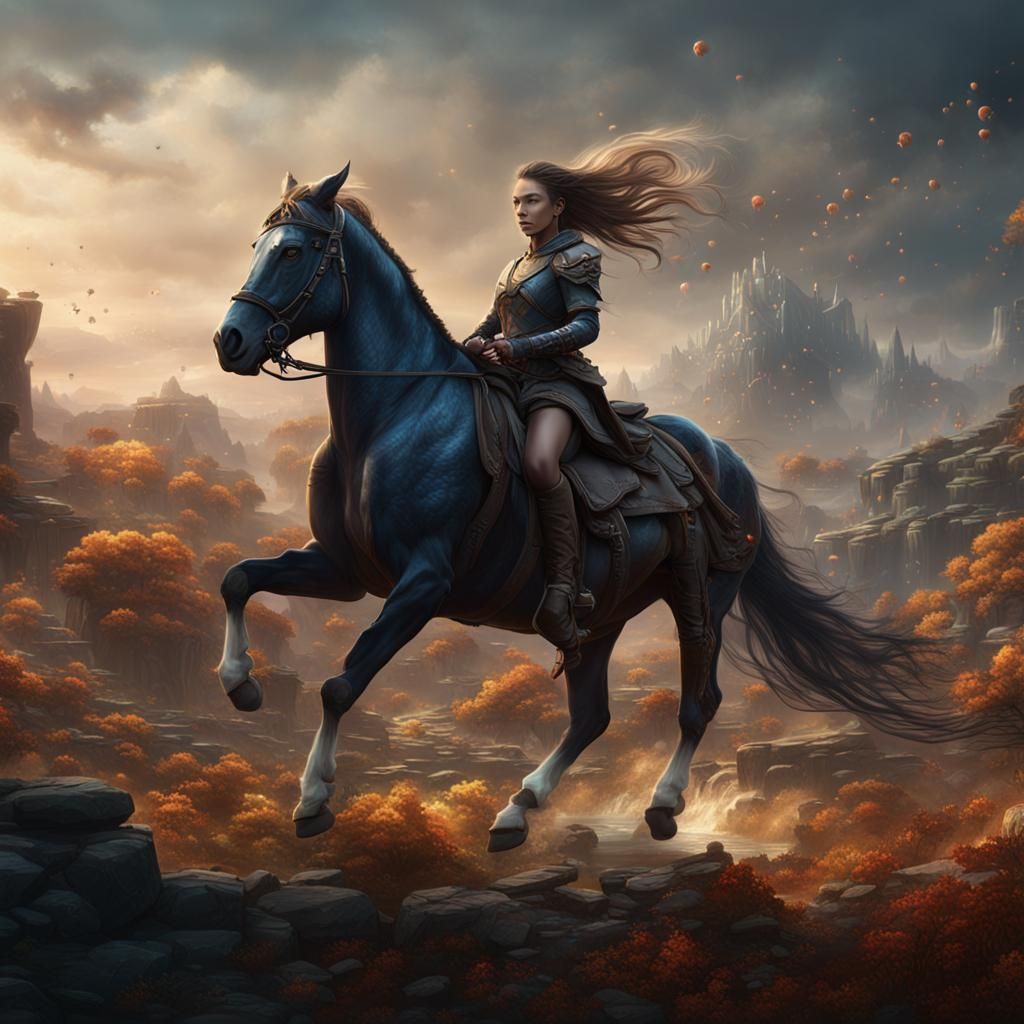 girl riding a horse 