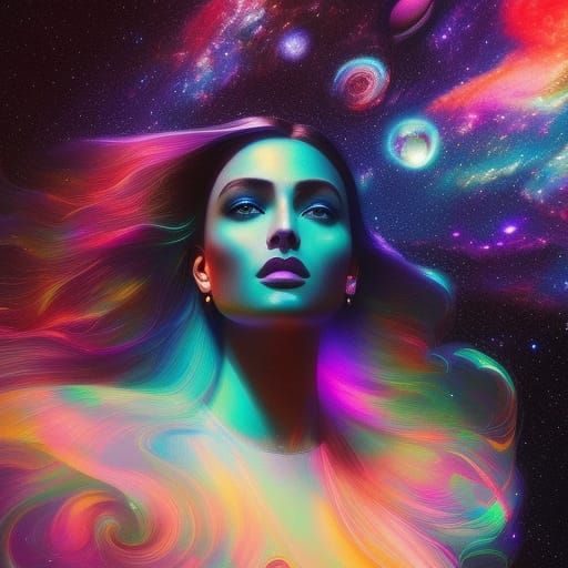 Psychedelic goddess - AI Generated Artwork - NightCafe Creator