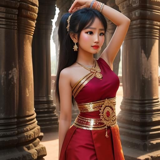khmer beautiful girl 18year old Dancing  absara hand Smoot 
...