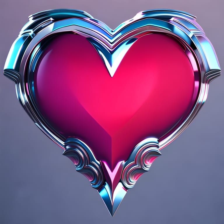 3D Chrome Heart - AI Generated Artwork - NightCafe Creator