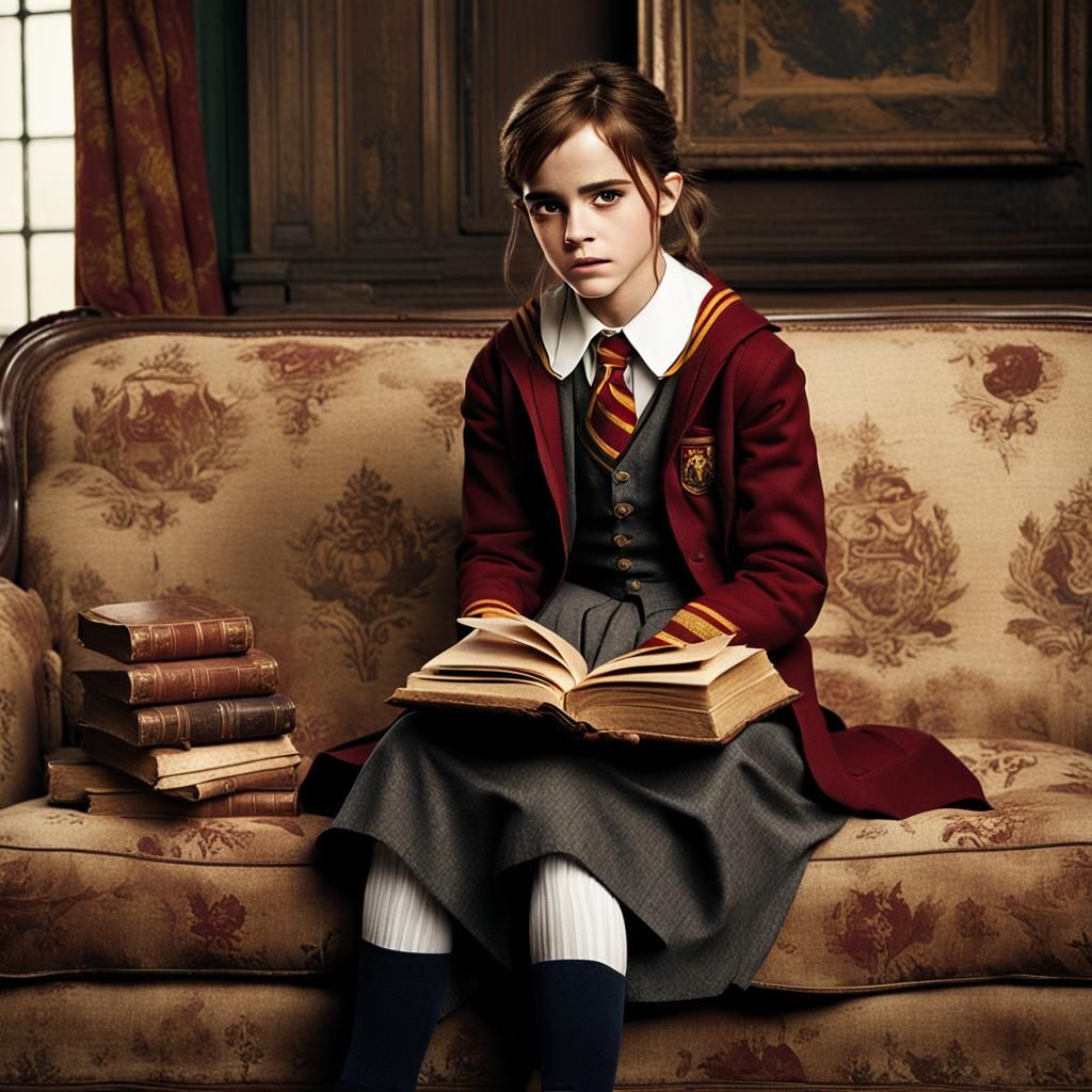 A captivating photograph of Emma Watson portraying Hermione Granger ...