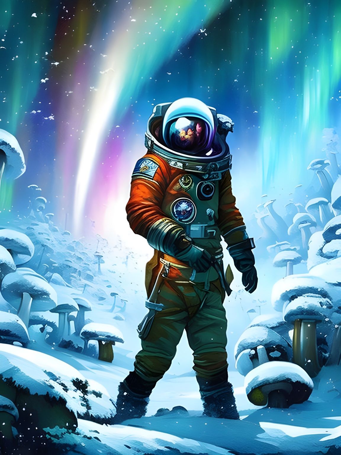 Exploring the cold world of frozen mushrooms  by @Kle00