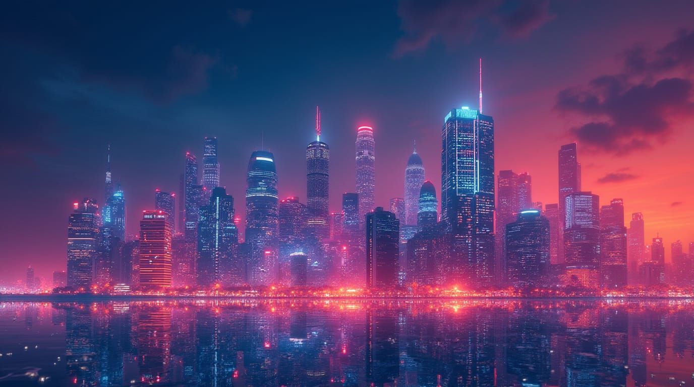 Sci-fi city skyline
