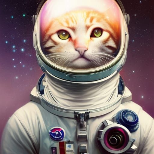 First Cat in Space - AI Generated Artwork - NightCafe Creator