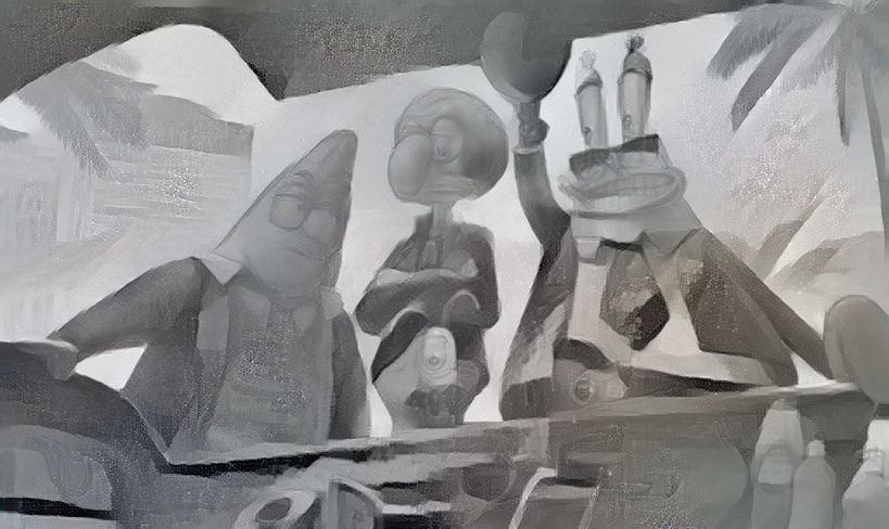 black and white mafia spongebob