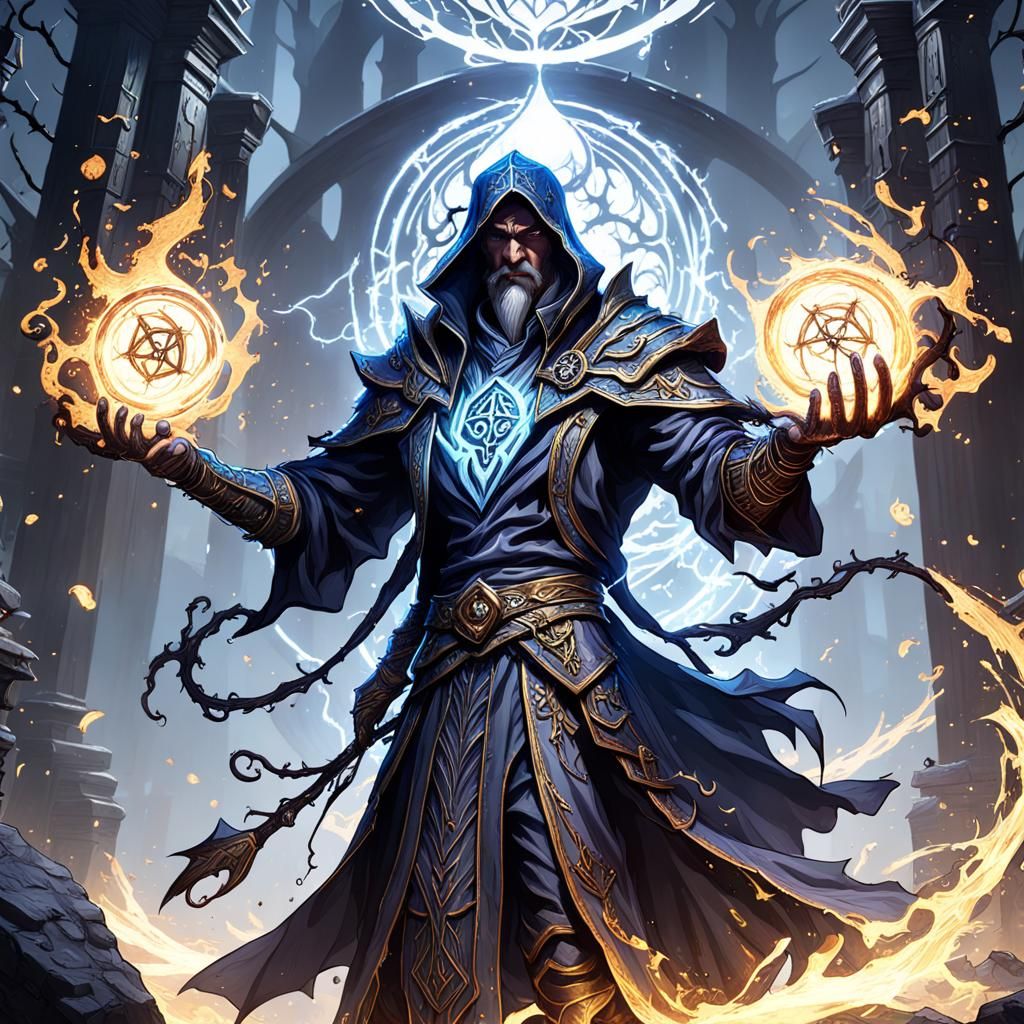 Dark, shadow, Sorcerer, Dungeons and Dragons, Fantasy Art, male, Magic, evocation, eldritch, shadows, ...  by @BlanketReading