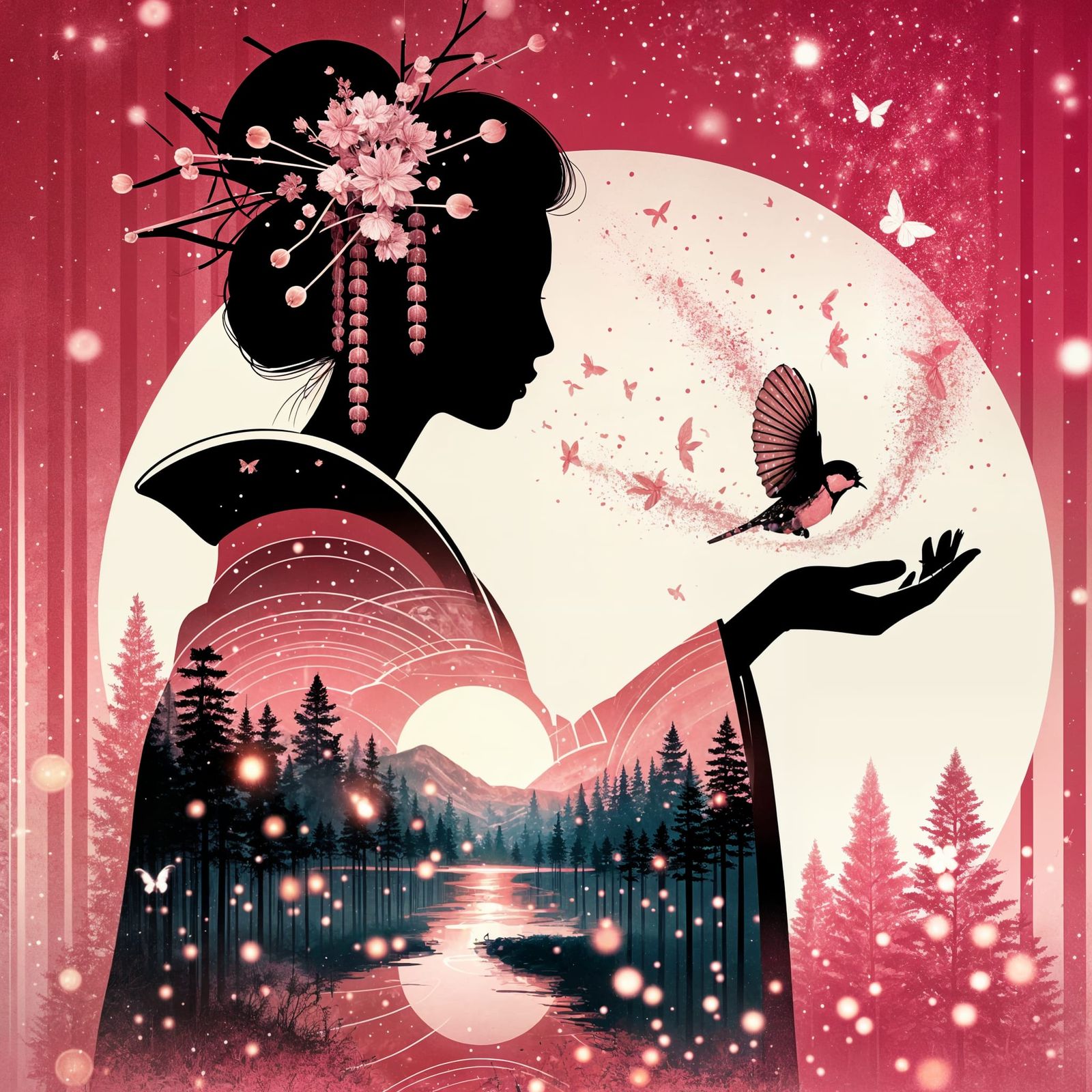 “Whispers of the Sakura Moon”  by @Aristea