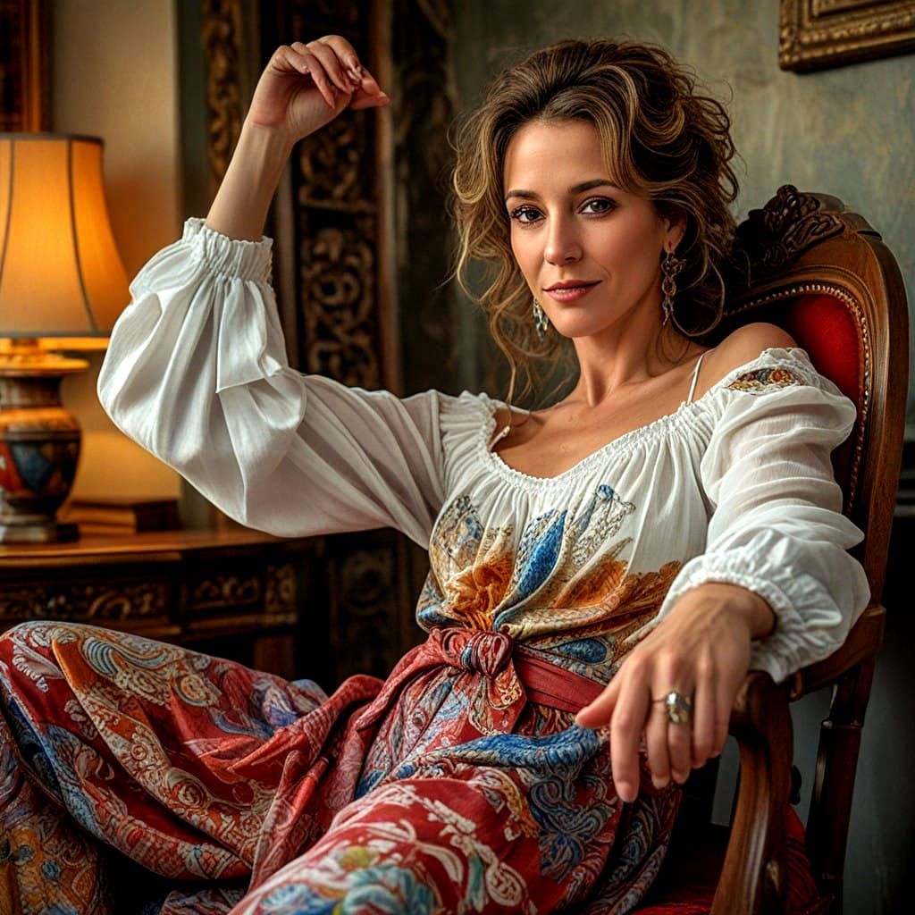 Sophisticated Woman Exudes Inner Peace in Hyperrealistic Por...