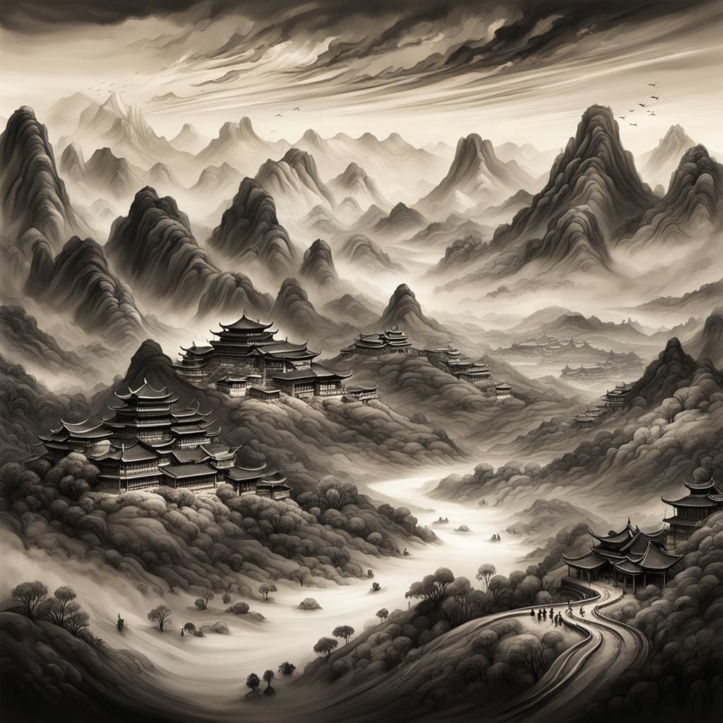 Breathtaking Chinese Landscape in Digital Matte Painting