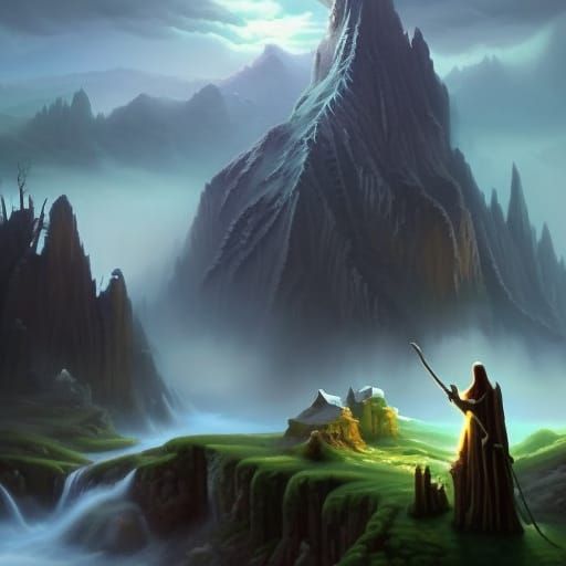mountain scapes detailed matte painting, deep color, fantast...