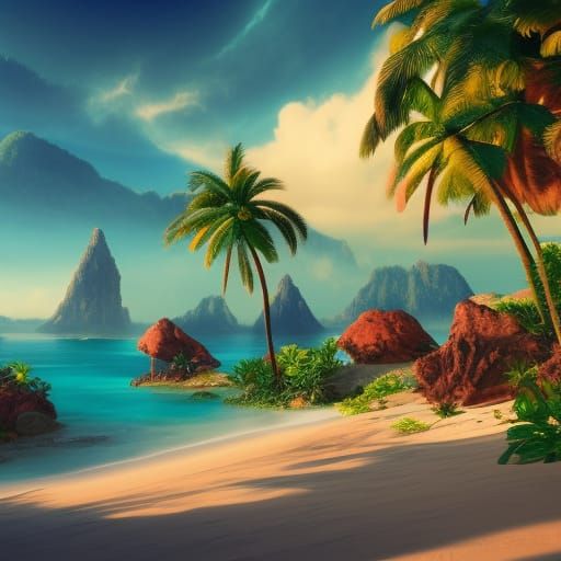 the beach - AI Generated Artwork - NightCafe Creator