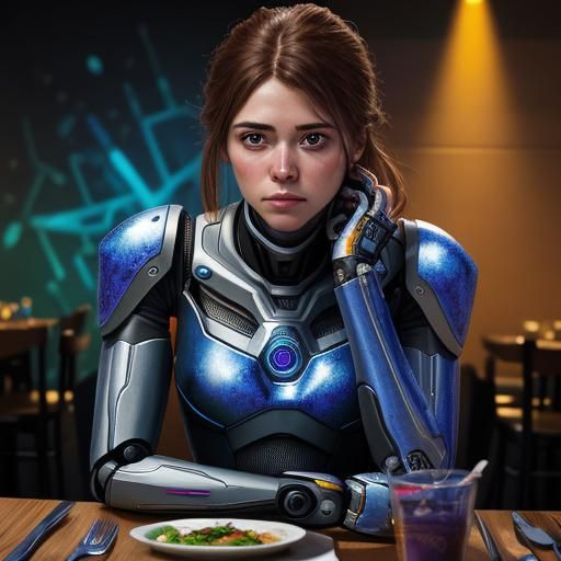 A date with a beautiful cyborg