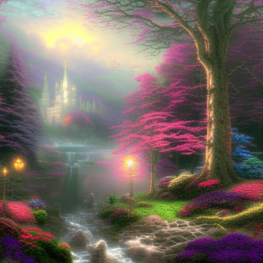 Enchanted Fey Landscape - AI Generated Artwork - NightCafe Creator