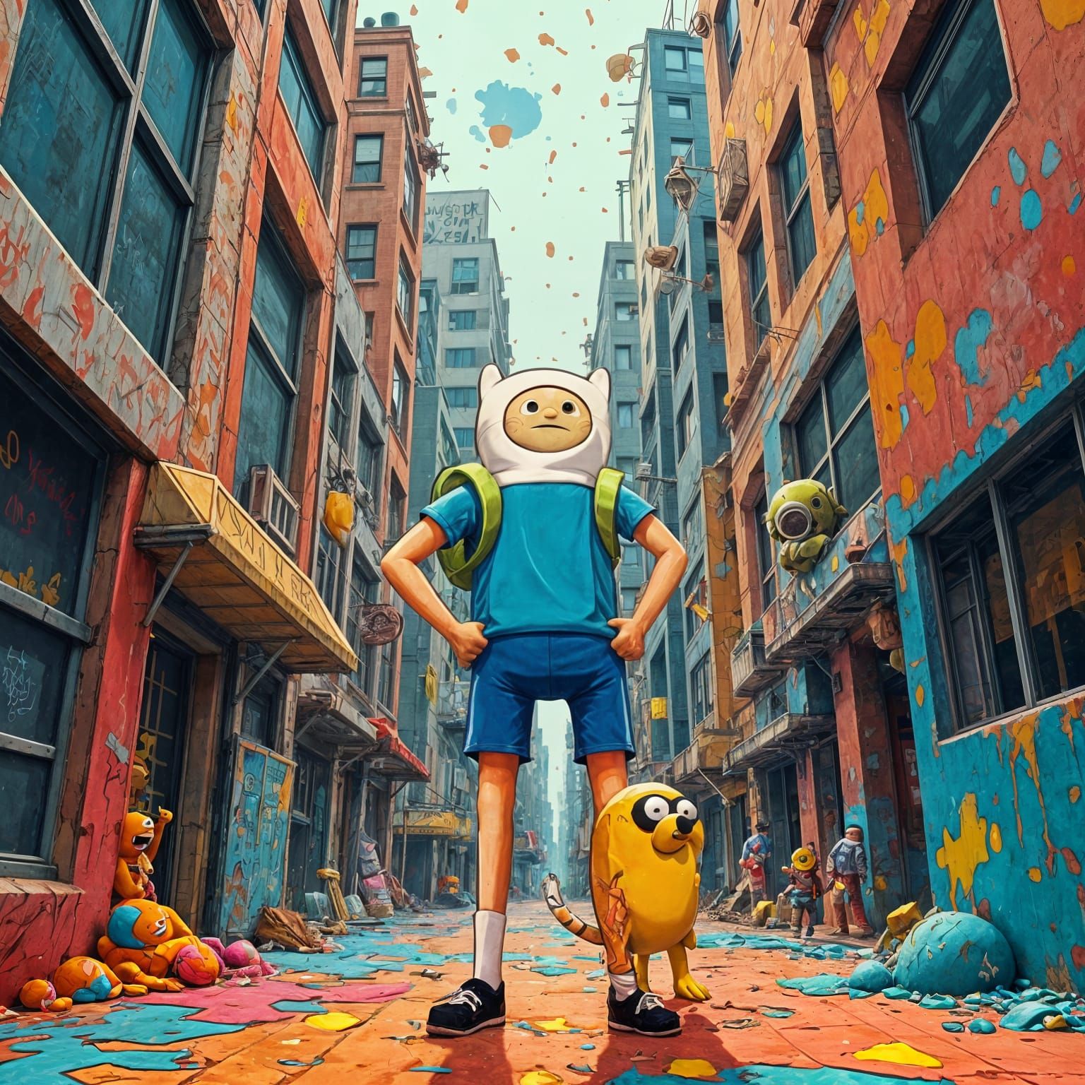 Finn and Jake on an epic adventure
