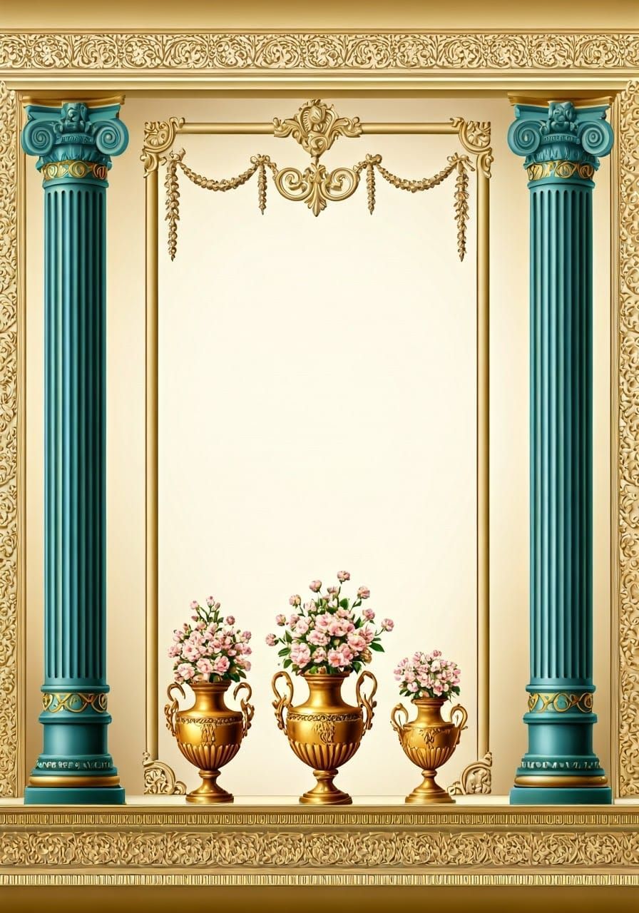 Elegant Renaissance Revival Interior with Golden Accents and...