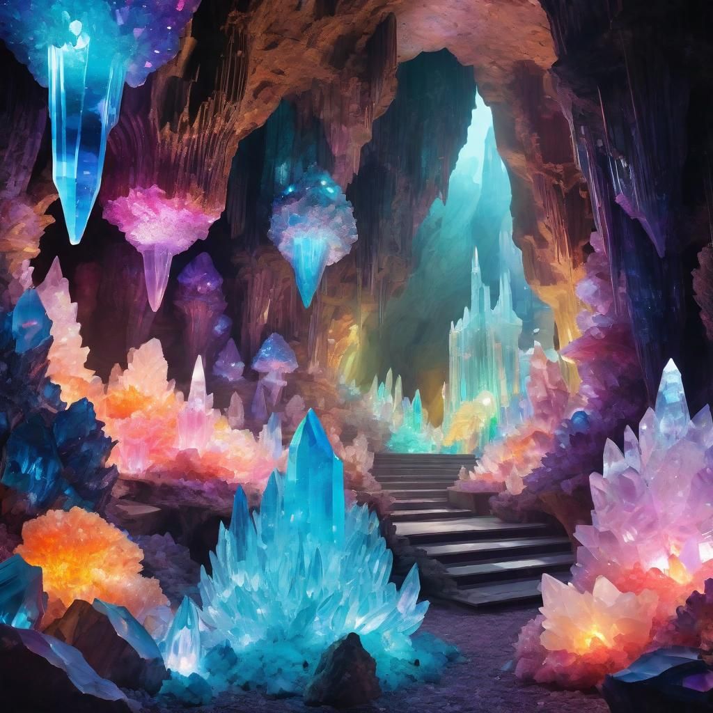 Crystal Cave - AI Generated Artwork - NightCafe Creator