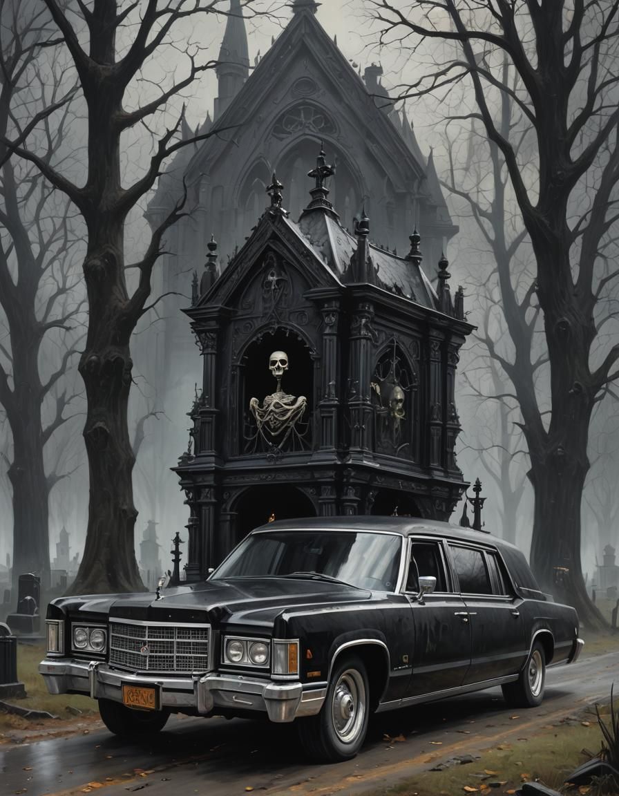 gothic hearse - AI Generated Artwork - NightCafe Creator