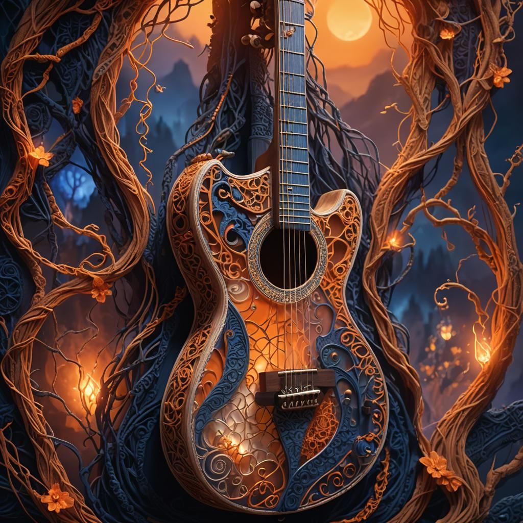 Macramé guitar  by @StarDusk Butterfly