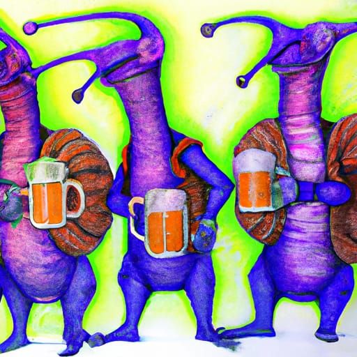 Snails Drinking Beer First Try AI Generated Artwork NightCafe Creator