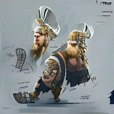 Greek Viking detailed concept art