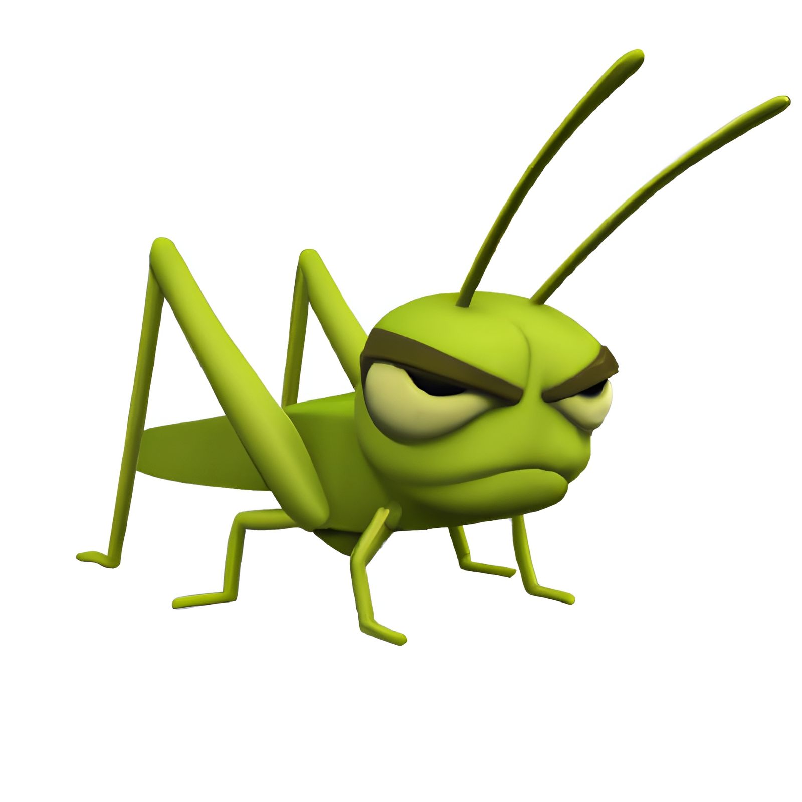 3D Grumpy Grasshopper Emoji