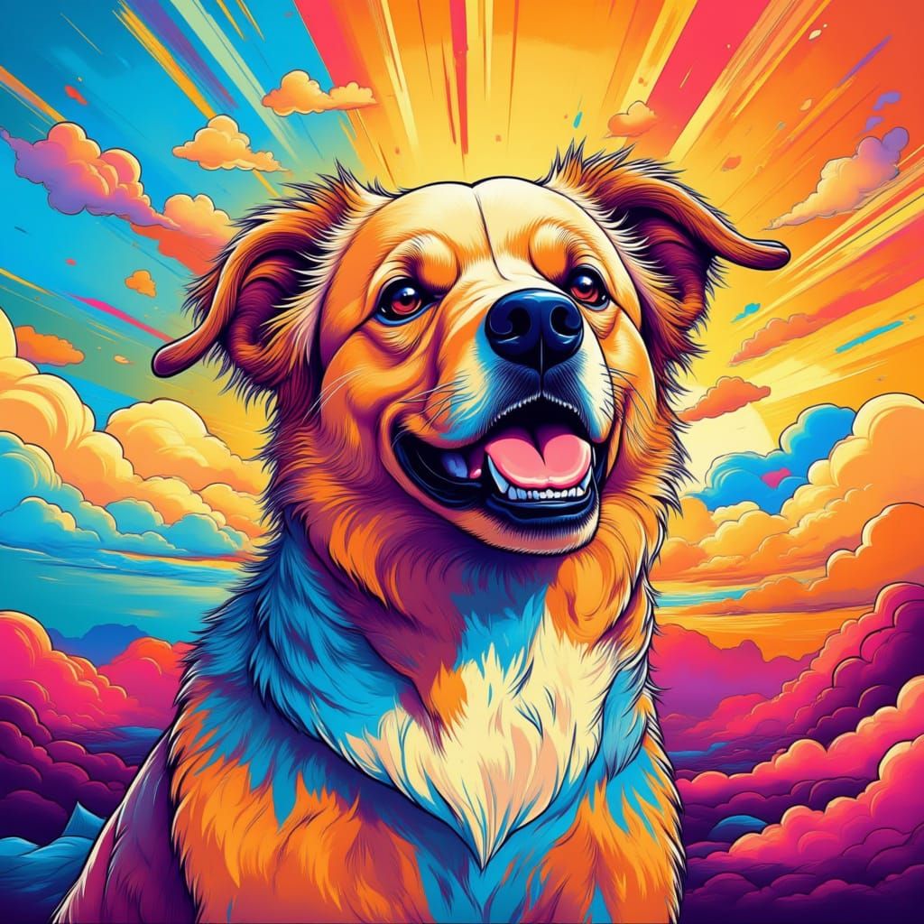A dog, dynamic, colorful background <lora:Dynamic:1.0>