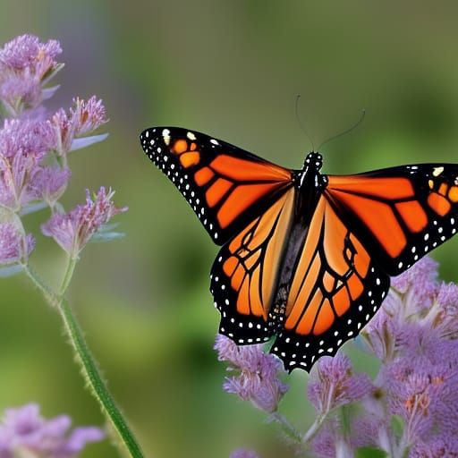 Amythyst opalescent skyscape, beautiful monarch butterflies, wild ...