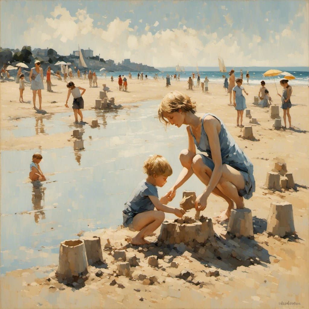 building sandcastles