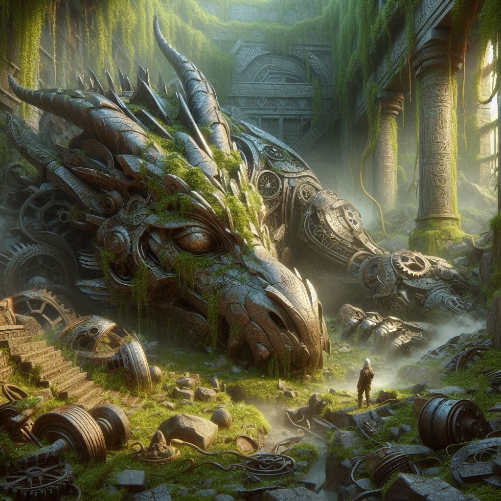 sleeping stonepunk dragon.