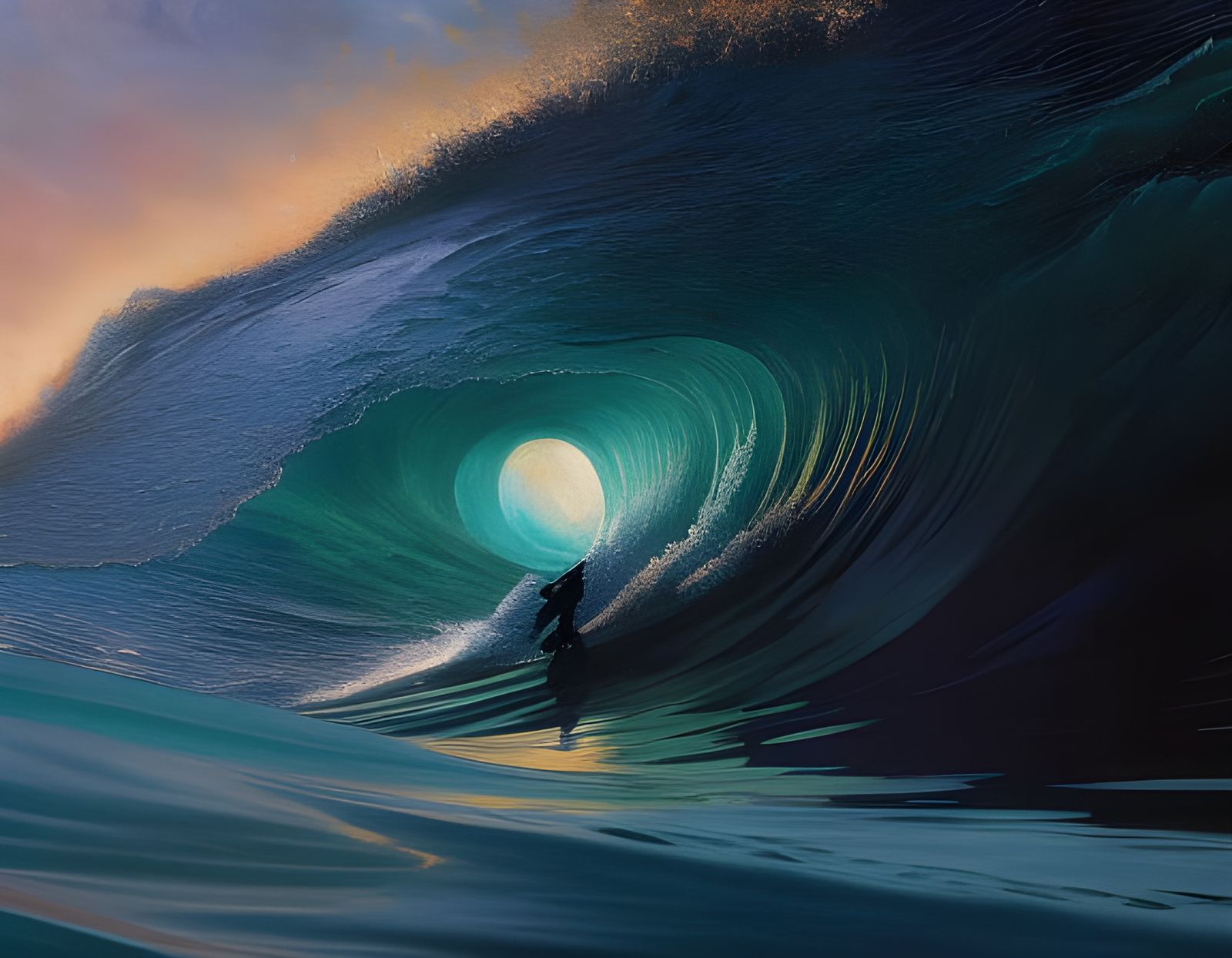 Heart Wave in Mannerism Shin Hanga Style