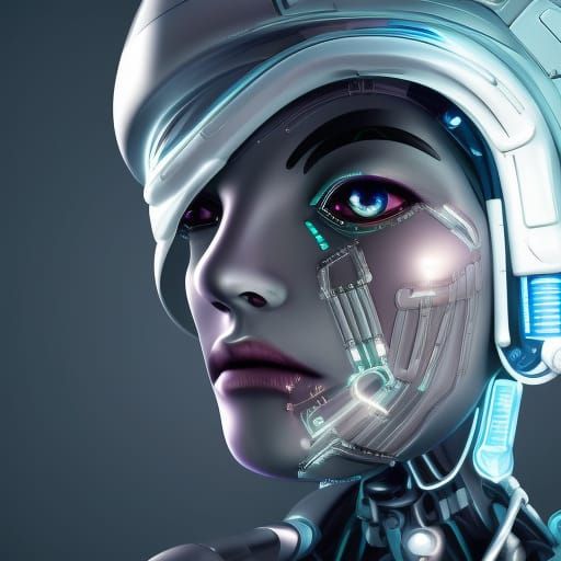 Centered portrait of an ultra detailed Mechanical Cyberpunk ...