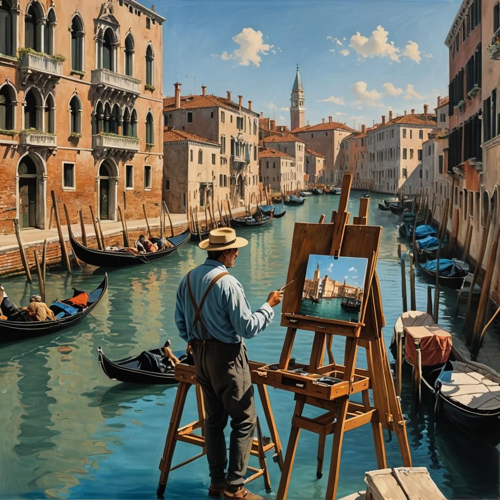 Canaletto finishing a Masterpiece   by @McWulf