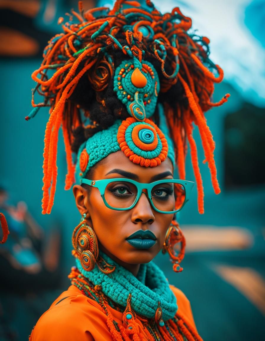Fashion photography Haute Couture Neon Crochet
