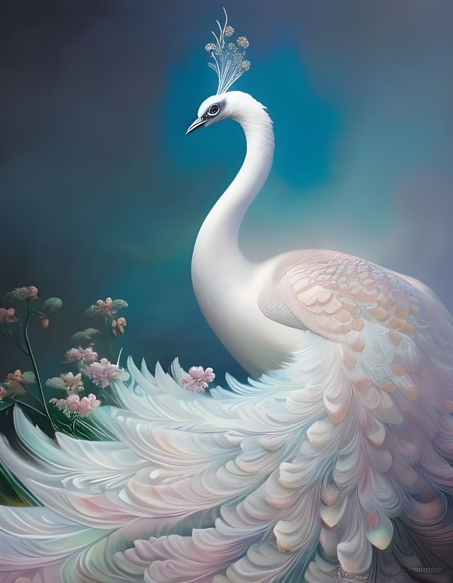 🤍Pearlescent Plumage Peacock🤍  by @Kolibri