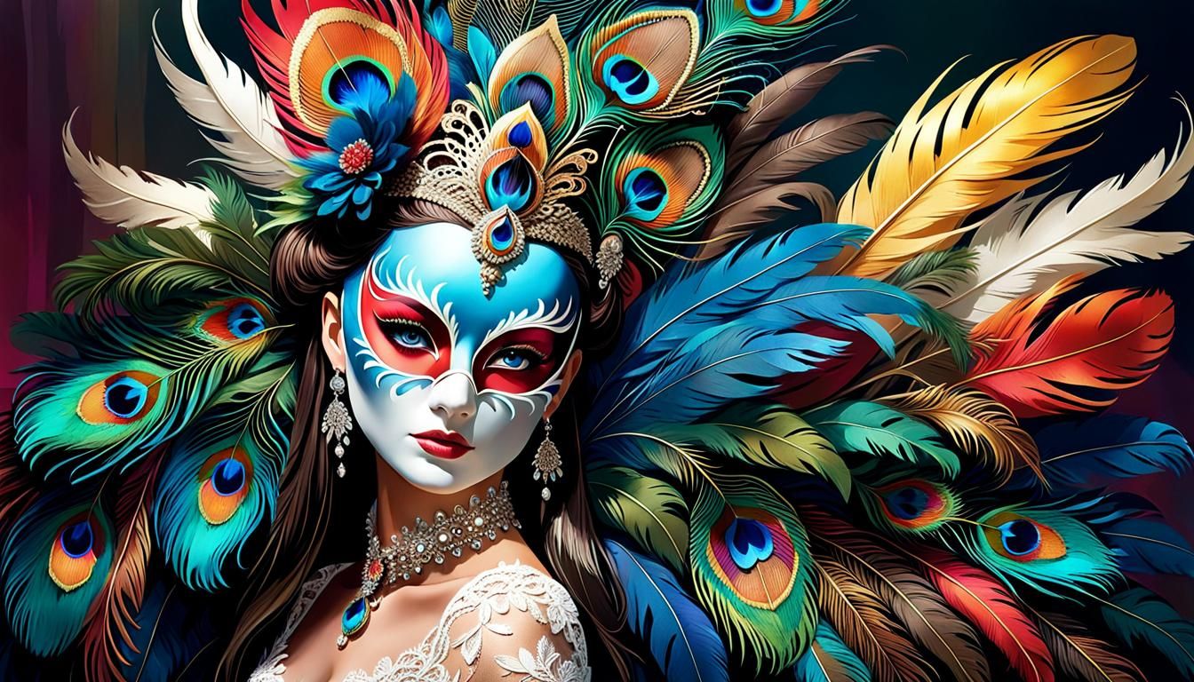 (Masks:3.0), maximalist, colorful, detailed, Swarovski cryst...