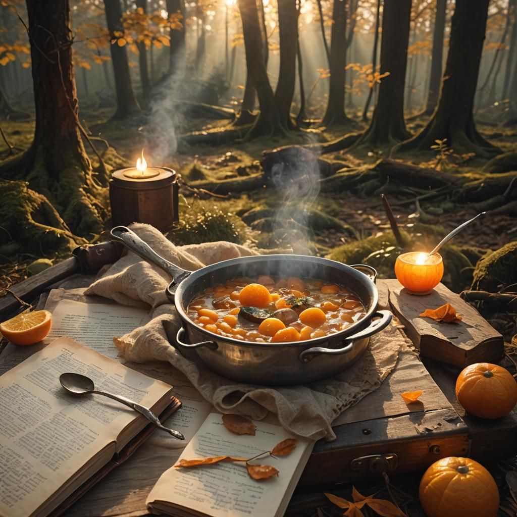 Ethereal Fantasy: Bubbling Stew in Old Suitcase