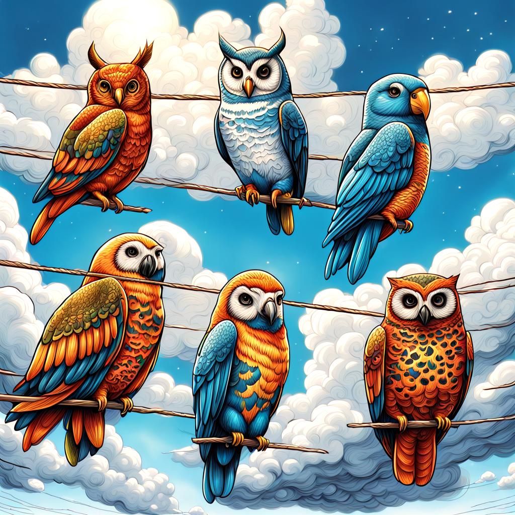 Colorful Animal Drawings in Comic Book Style